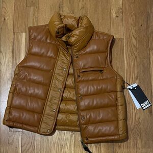 DKNY Brown Puffer Vest